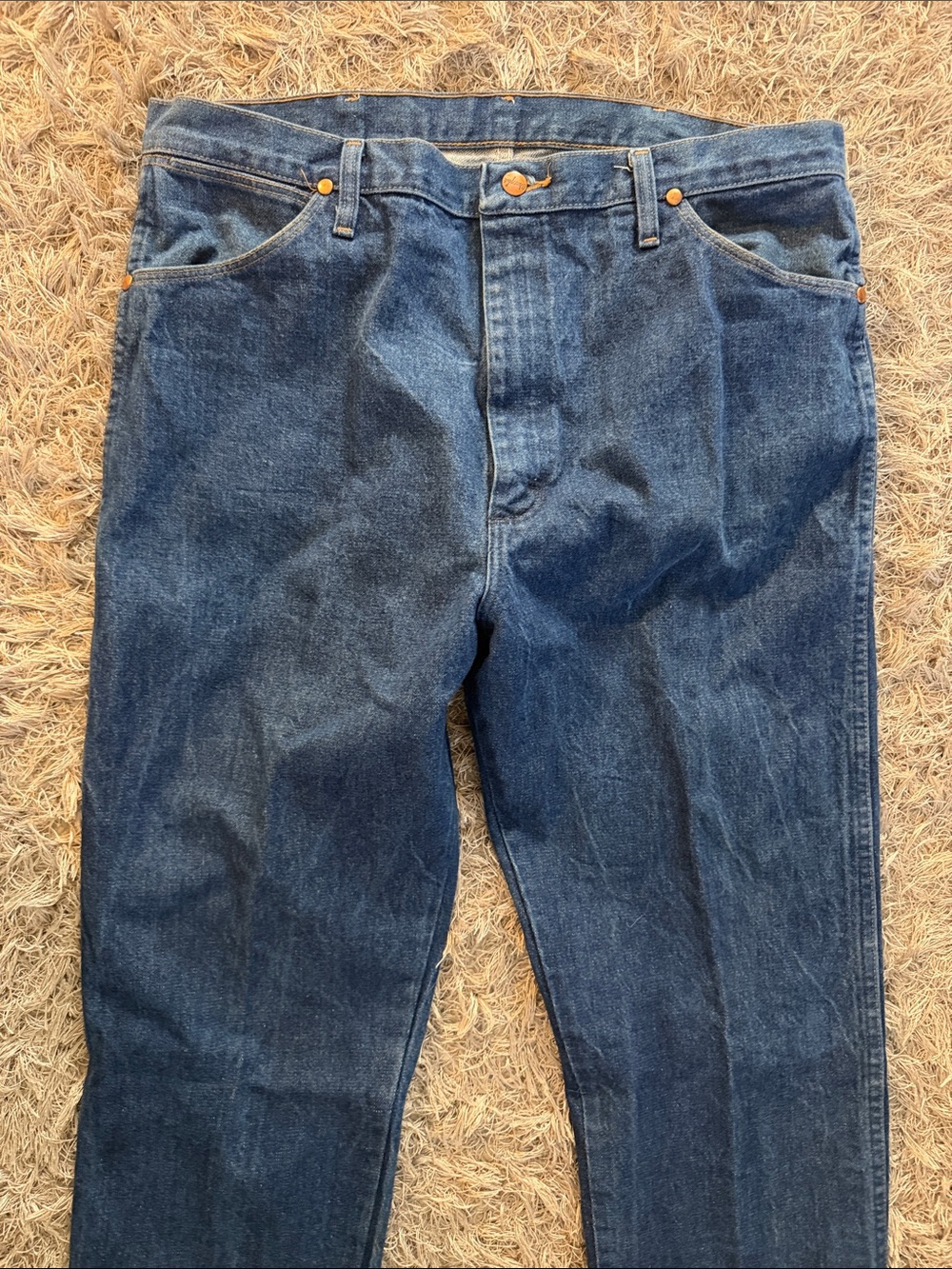 Wrangler Men’s Relaxed Dark Blue Denim Jeans